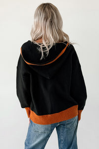 Ghostly Grins Ghost Patch Zip-Up Hoodie (Black) - NanaMacs