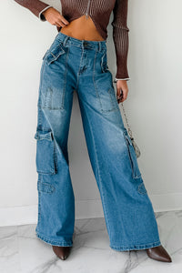 Susan Wide Leg Balboa Cargo Jeans (Medium) - NanaMacs