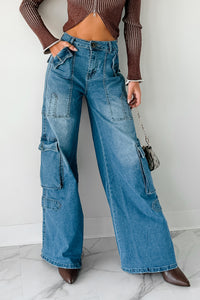 Susan Wide Leg Balboa Cargo Jeans (Medium) - NanaMacs