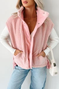 Dream Ahead Fleece Side Tie Vest (Pink) - NanaMacs