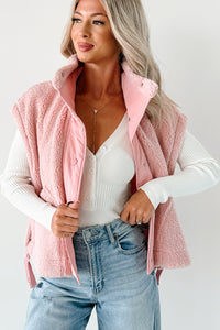 Dream Ahead Fleece Side Tie Vest (Pink) - NanaMacs