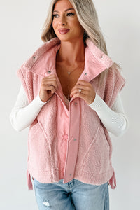 Dream Ahead Fleece Side Tie Vest (Pink) - NanaMacs