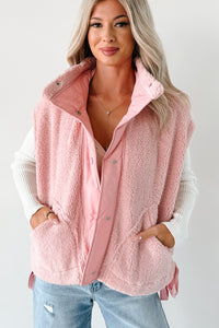 Dream Ahead Fleece Side Tie Vest (Pink) - NanaMacs