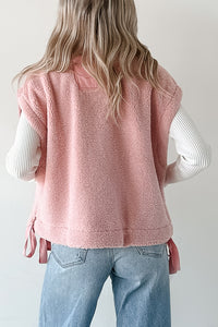 Dream Ahead Fleece Side Tie Vest (Pink) - NanaMacs