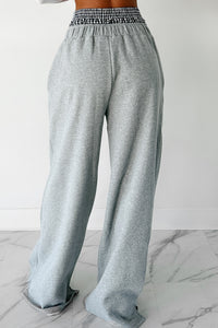 Darling Days Gingham Boxer Waist Sweatpants (Blue) - NanaMacs