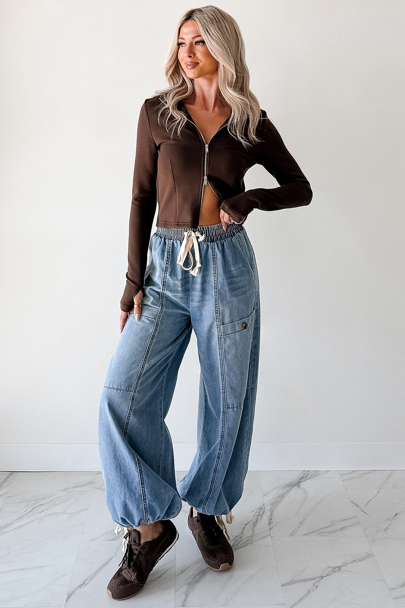 Athletic Drive Double Zipper Active Jacket (Brown) - NanaMacs