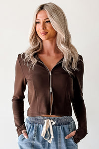 Athletic Drive Double Zipper Active Jacket (Brown) - NanaMacs