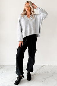 Perfect Patience Oversized Papermoon Sweater Hoodie (Blue) - NanaMacs