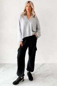 Perfect Patience Oversized Papermoon Sweater Hoodie (Blue) - NanaMacs