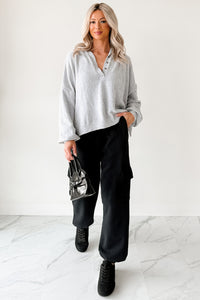 Perfect Patience Oversized Papermoon Sweater Hoodie (Blue) - NanaMacs