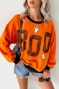 "BOO Spooky Season" Embroidered Sweatshirt (Pumpkin) - NanaMacs