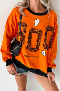 "BOO Spooky Season" Embroidered Sweatshirt (Pumpkin) - NanaMacs
