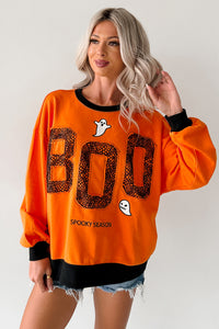"BOO Spooky Season" Embroidered Sweatshirt (Pumpkin) - NanaMacs