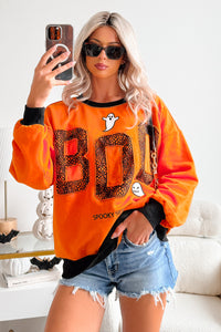 "BOO Spooky Season" Embroidered Sweatshirt (Pumpkin) - NanaMacs