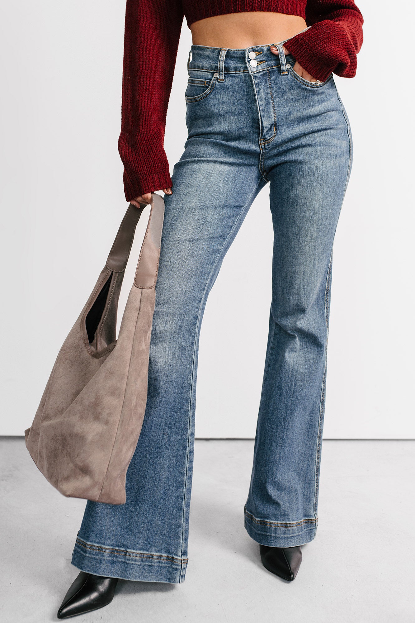 Jensen High Rise Flare Judy Blue Jeans (Medium) - NanaMacs