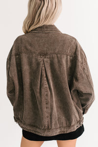 Backroad Wishes Washed Denim Jacket (Black Coffee) - NanaMacs