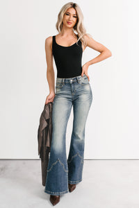 Couture Mood Scoop Neck Sleeveless Bodysuit (Black) - NanaMacs