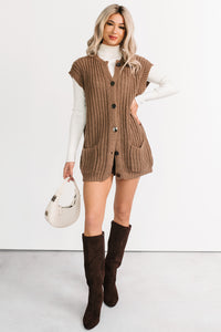 Cozy Carry Short Sleeve Cardigan (Brown) - NanaMacs