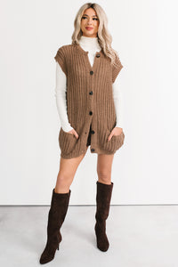 Cozy Carry Short Sleeve Cardigan (Brown) - NanaMacs