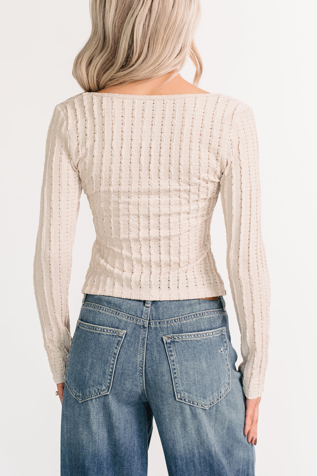 Lolly Twist Front Long Sleeve Top (Sand) - NanaMacs
