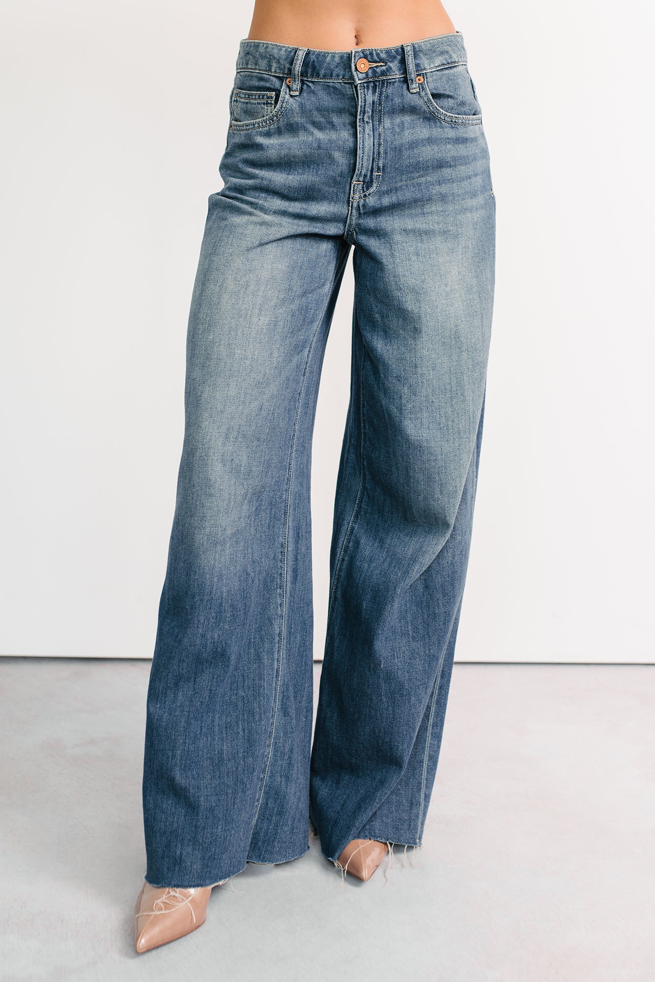 Aldo High Rise Wide Leg Hidden Brand Jeans (Medium Vintage) - NanaMacs