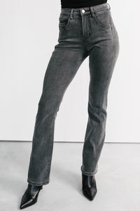 Gentry High Rise Bootcut Mica Denim Jeans (Black) - NanaMacs