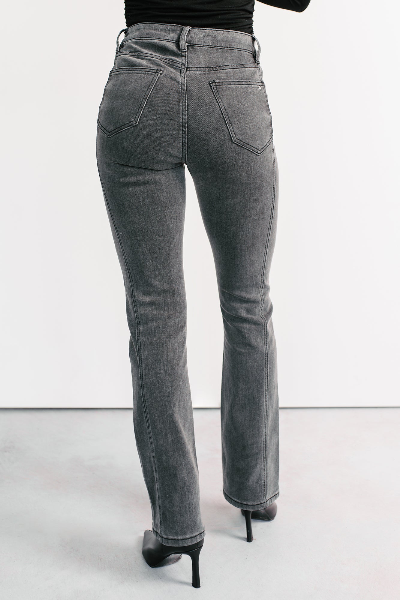 Gentry High Rise Bootcut Mica Denim Jeans (Black) - NanaMacs