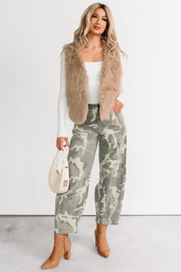 Passion & Desire Faux Fur Vest (Taupe) - NanaMacs