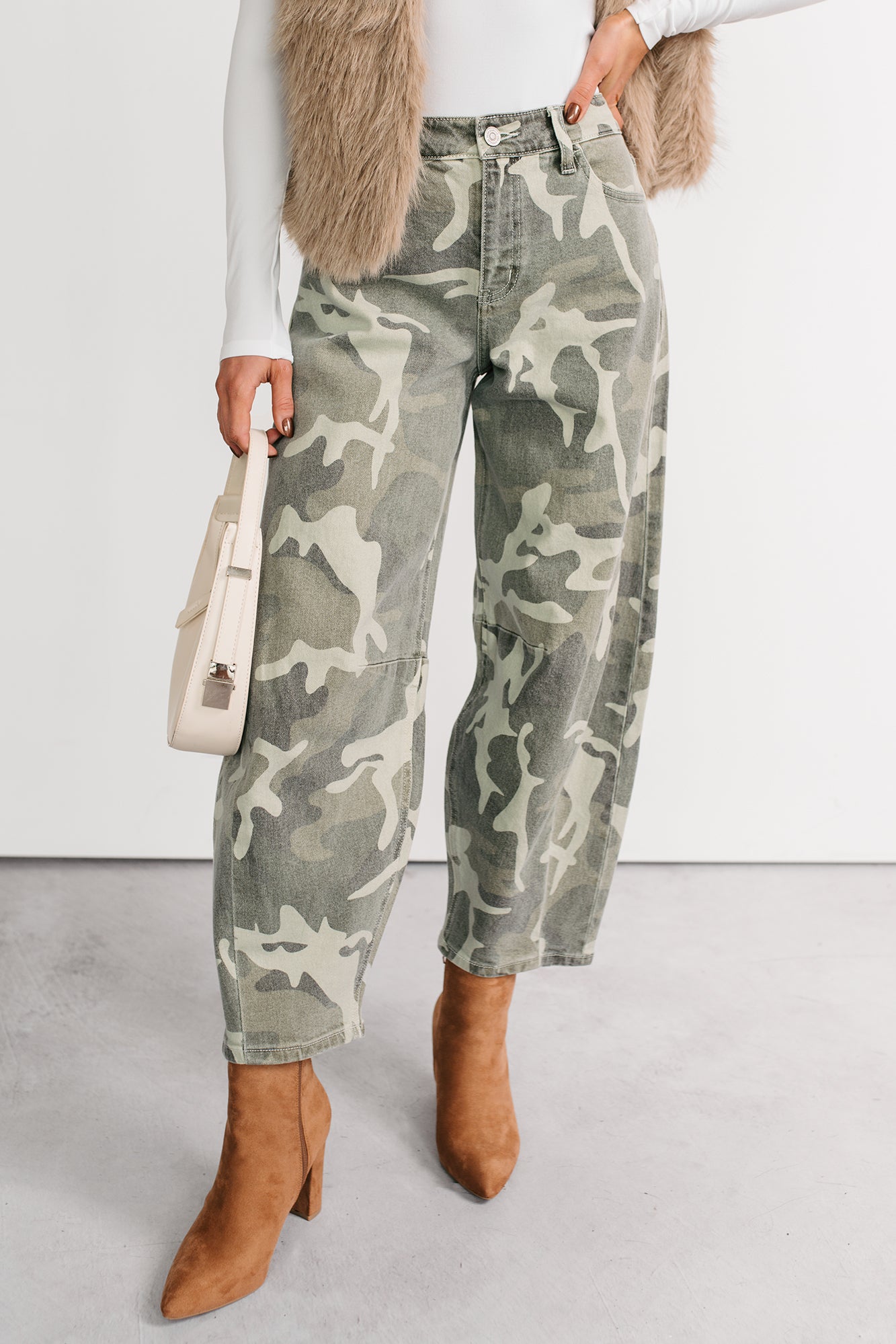 Zane High Rise Printed Barrel Kancan Jeans (Camo) · NanaMacs