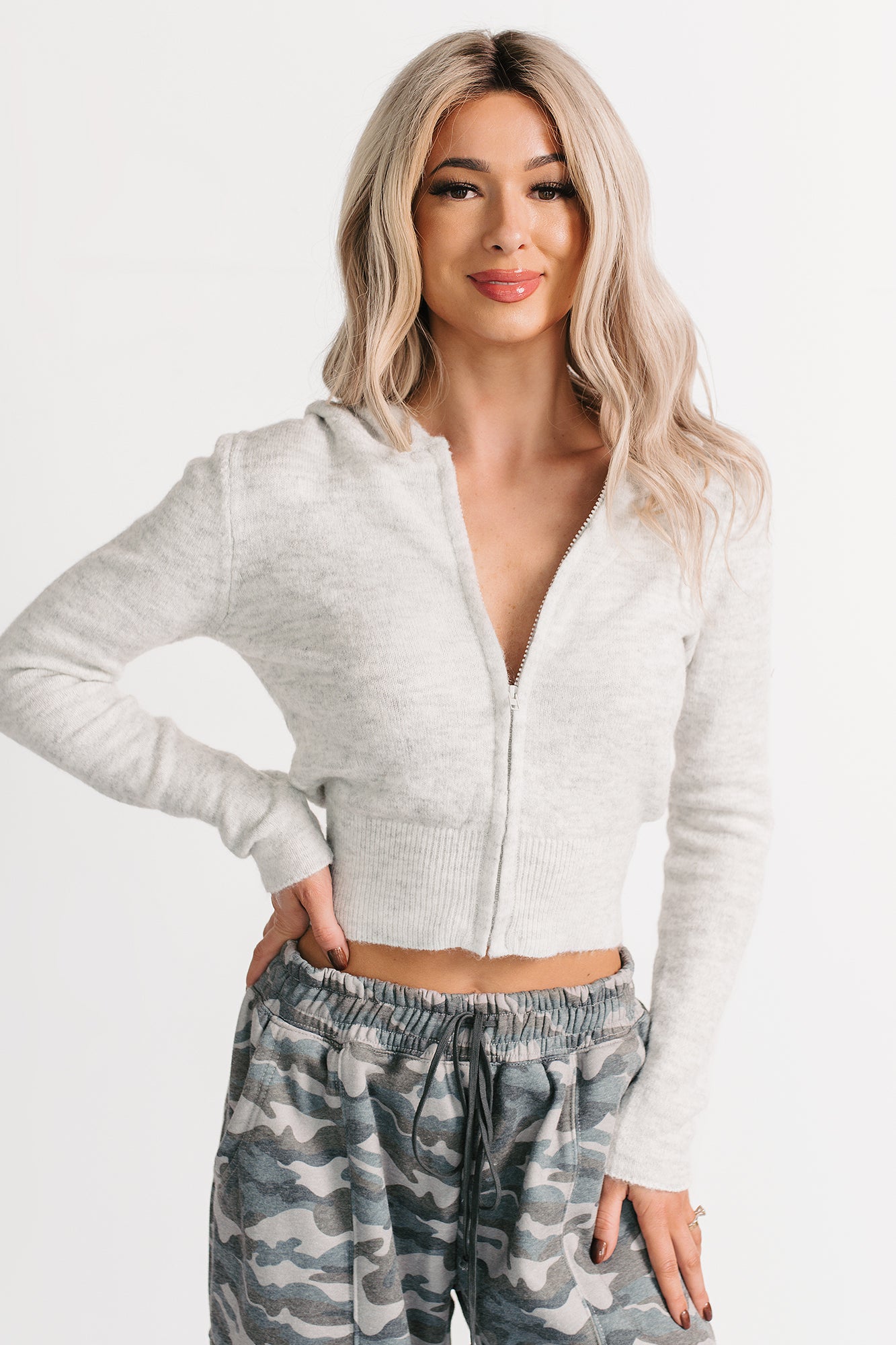 Comfy Chapter Zip-Up Hoodie (Heather Grey) - NanaMacs