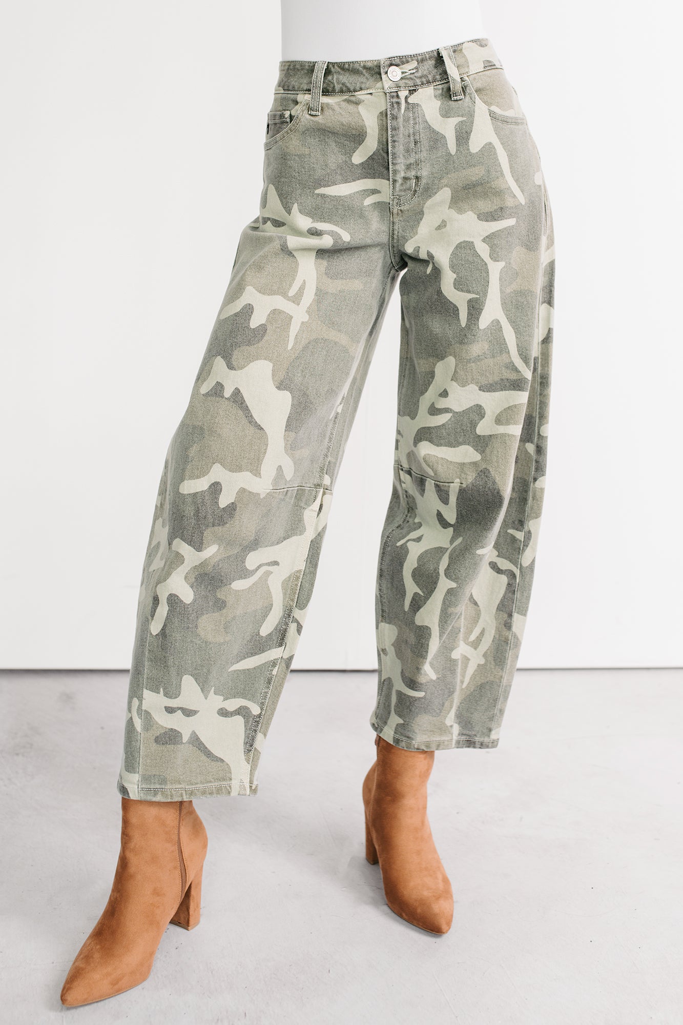 Zane High Rise Printed Barrel Kancan Jeans (Camo) · NanaMacs