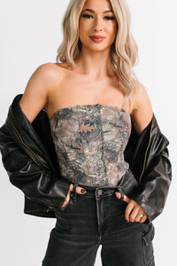 Cabin Moments Strapless Corset Top (Camo) - NanaMacs