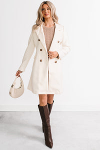 Downtown Drift Button Up Lightweight Coat (Ivory) - NanaMacs
