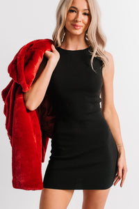 Minimally Majestic Sleeveless Mini Dress (Black) - NanaMacs