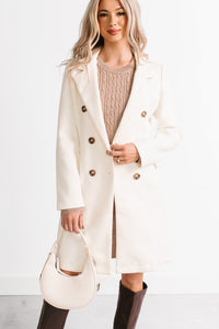 Downtown Drift Button Up Lightweight Coat (Ivory) - NanaMacs