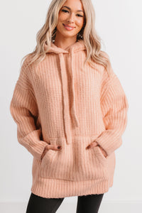 Frost Looms Oversized Sweater Knit Hoodie (Light Pink) - NanaMacs