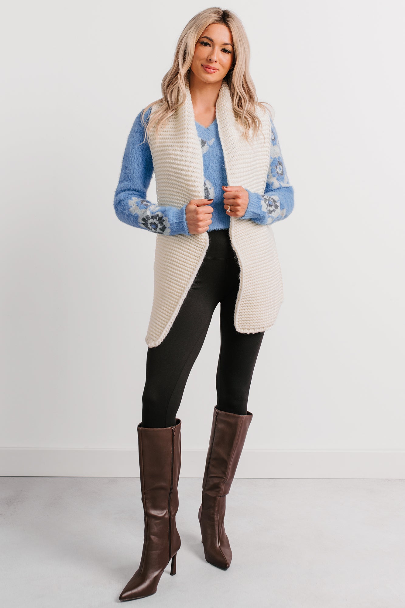 Snowbound Season Cable Knit Scarf (Ivory) - NanaMacs