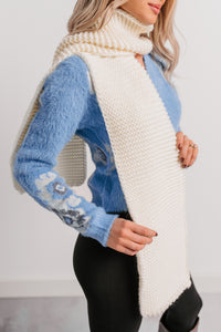 Snowbound Season Cable Knit Scarf (Ivory) - NanaMacs
