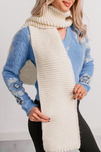 Snowbound Season Cable Knit Scarf (Ivory) - NanaMacs