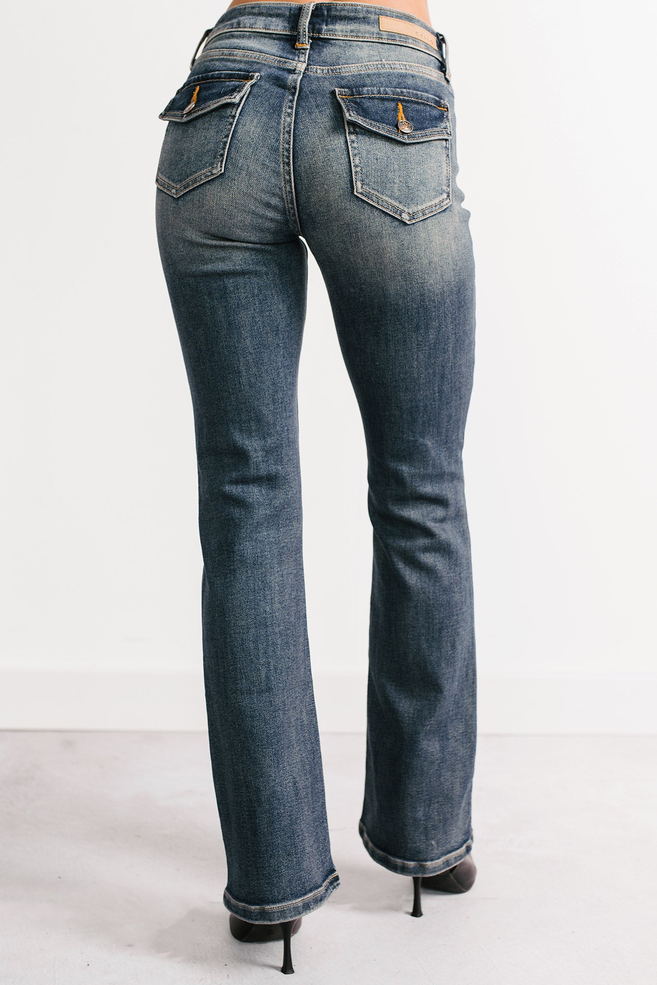 Roman Mid Rise Boot-Cut Cello Jeans (Dark Tint) - NanaMacs