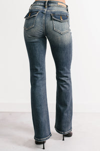 Roman Mid Rise Boot-Cut Cello Jeans (Dark Tint) - NanaMacs
