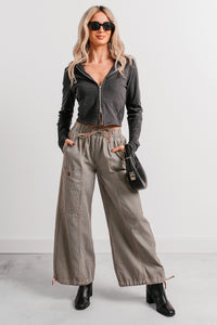 Embracing Minimal Knit Zip-Up Hoodie (Black) - NanaMacs