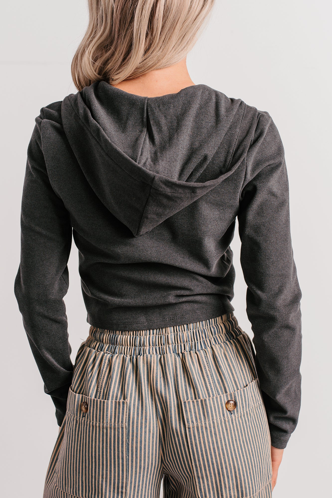 Embracing Minimal Knit Zip-Up Hoodie (Black) - NanaMacs