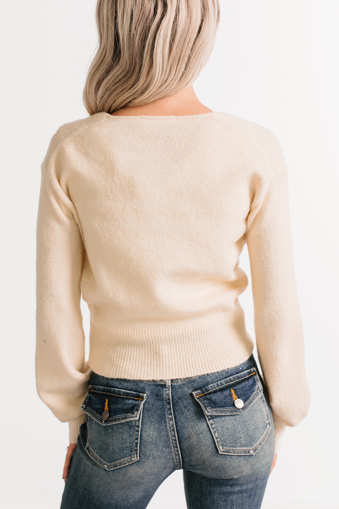 She's Sunshine V Neck Knit Sweater (Alpaca) · NanaMacs