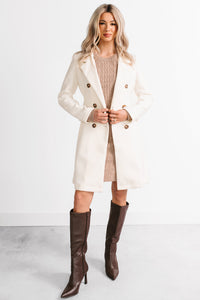 Downtown Drift Button Up Lightweight Coat (Ivory) - NanaMacs