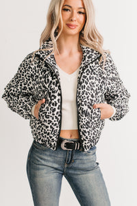 Wildly Warm Leopard Print Puffer Jacket (Black) - NanaMacs