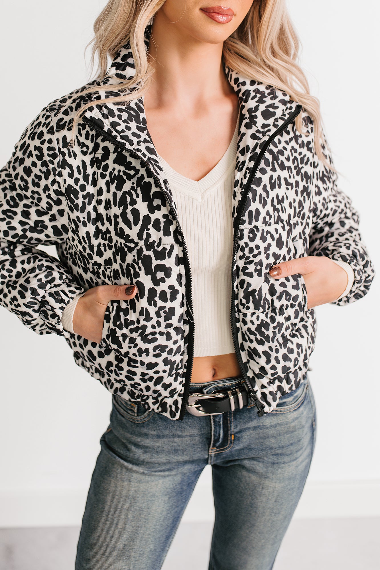 Wildly Warm Leopard Print Puffer Jacket (Black) - NanaMacs