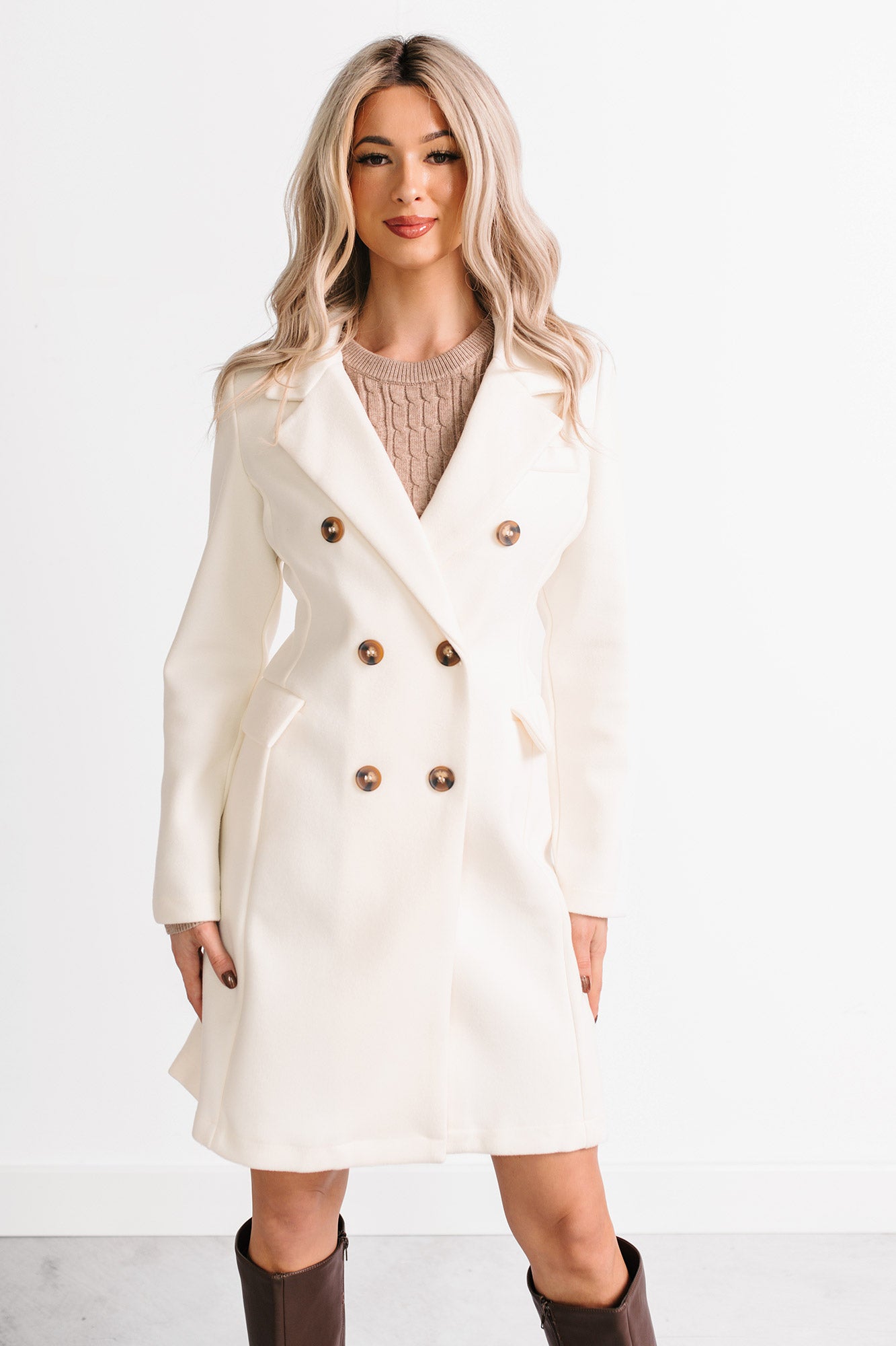 Downtown Drift Button Up Lightweight Coat (Ivory) - NanaMacs