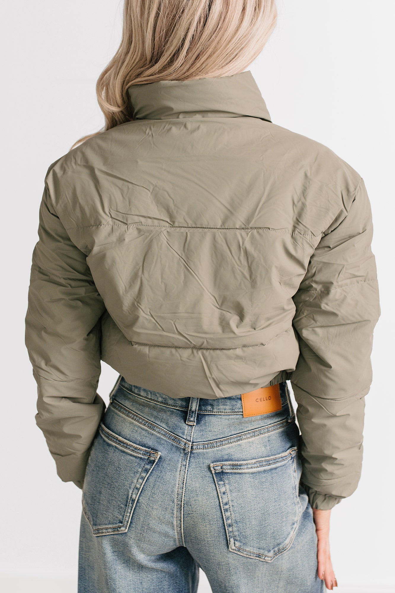 Night Shift Mock Turtleneck Zip-Up Puffer Jacket (Olive) - Ships by 12/10 - NanaMacs