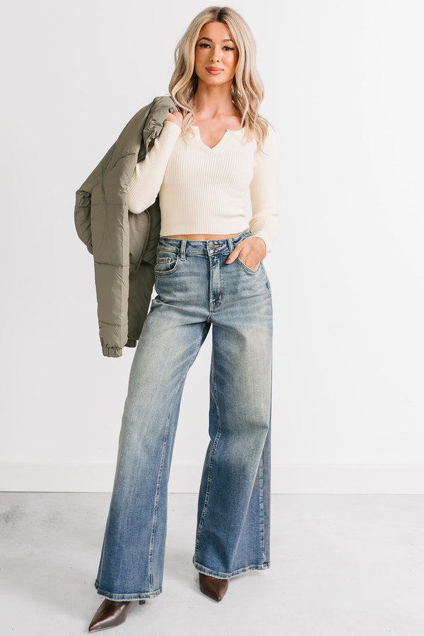 Maren High Rise Wide Leg Cello Jeans (Tint)